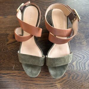 Brand-New Veronica Beard Hurley Cross-Ankle Wedges, Size 9